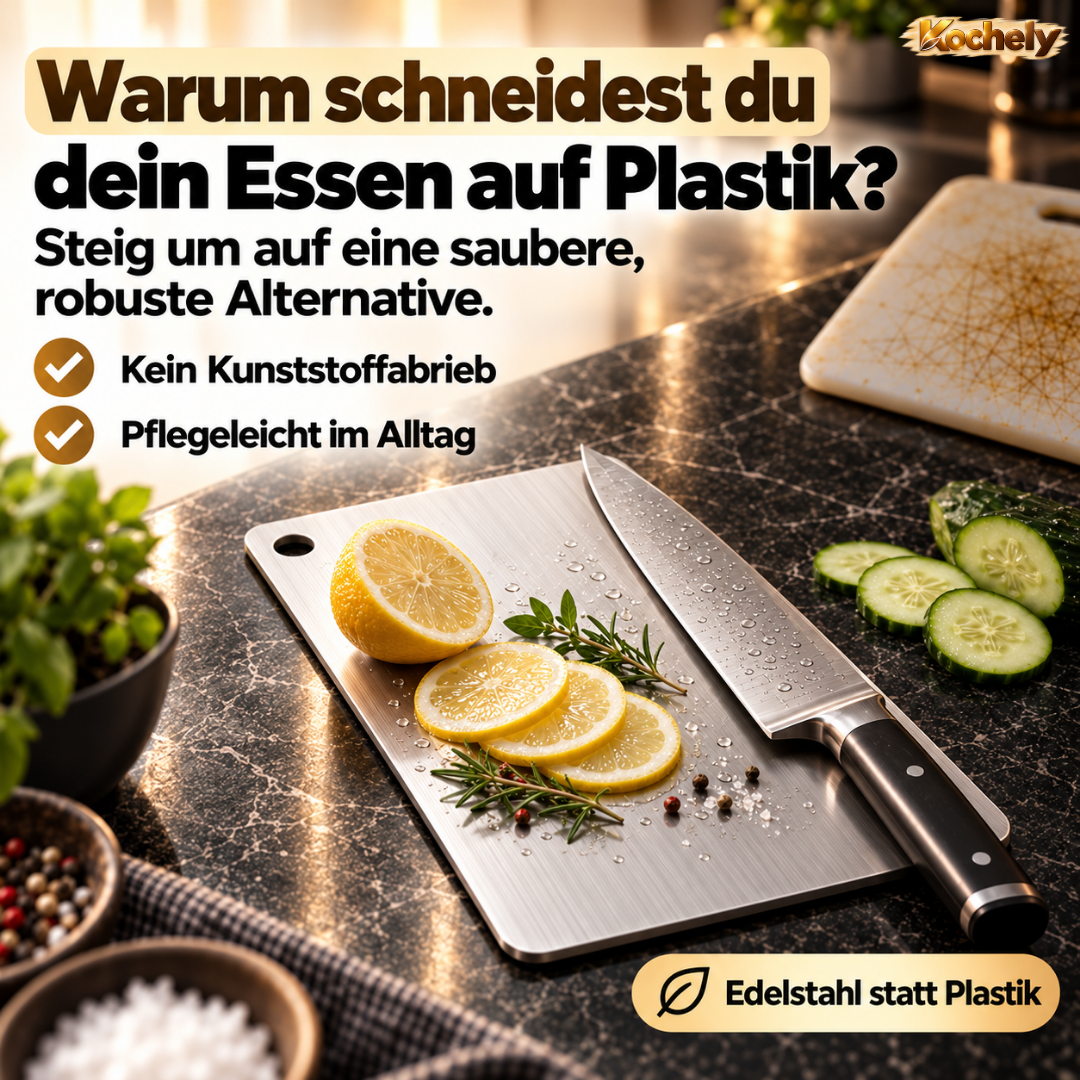 Edelstahl Schneidebrett – Hygienisch & Spülmaschinengeeignet
