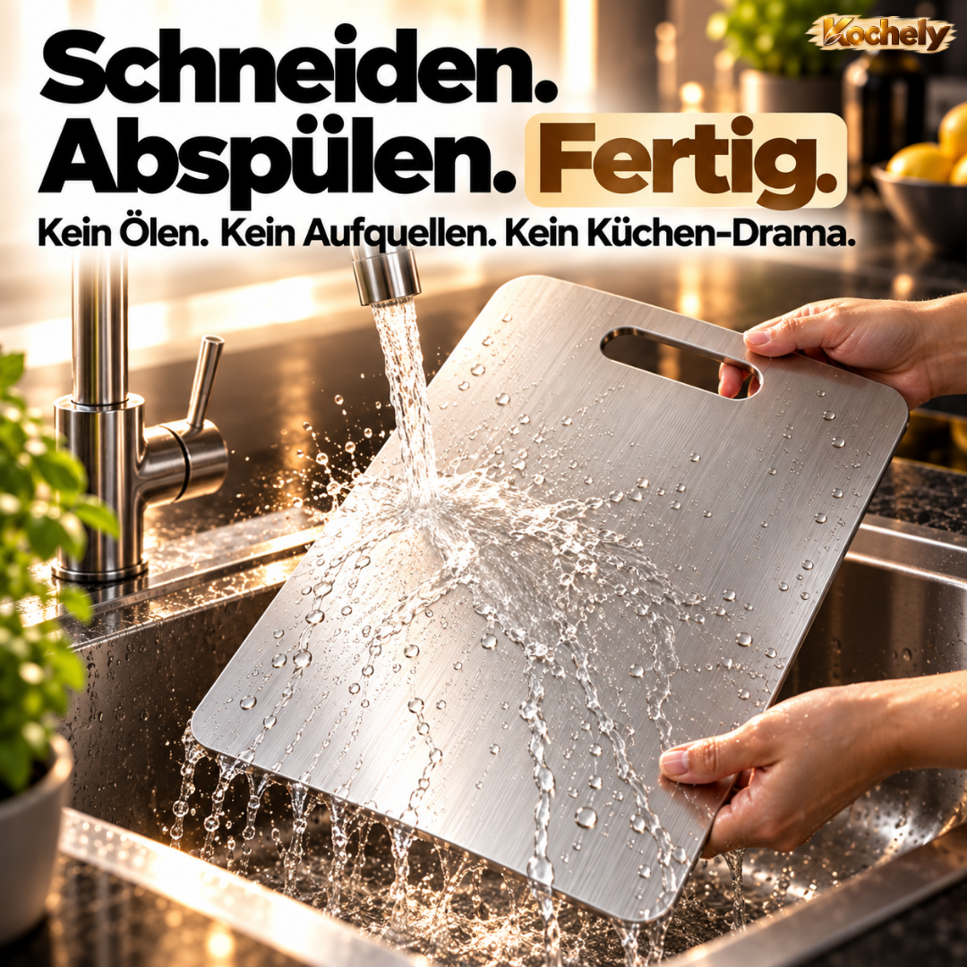 Edelstahl Schneidebrett – Hygienisch & Spülmaschinengeeignet