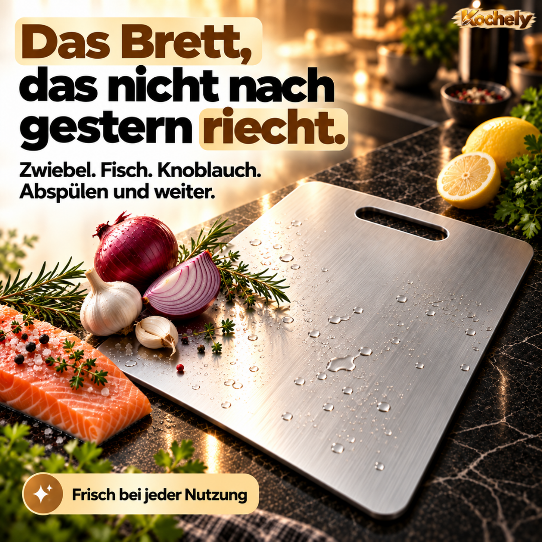 Edelstahl Schneidebrett – Hygienisch & Spülmaschinengeeignet