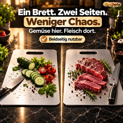 Edelstahl Schneidebrett – Hygienisch & Spülmaschinengeeignet