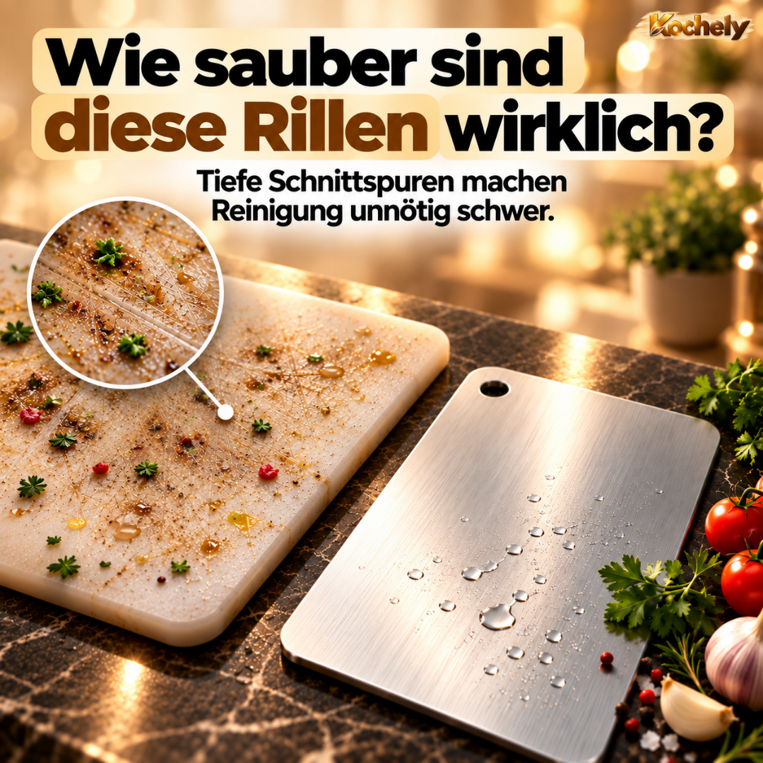 Edelstahl Schneidebrett – Hygienisch & Spülmaschinengeeignet