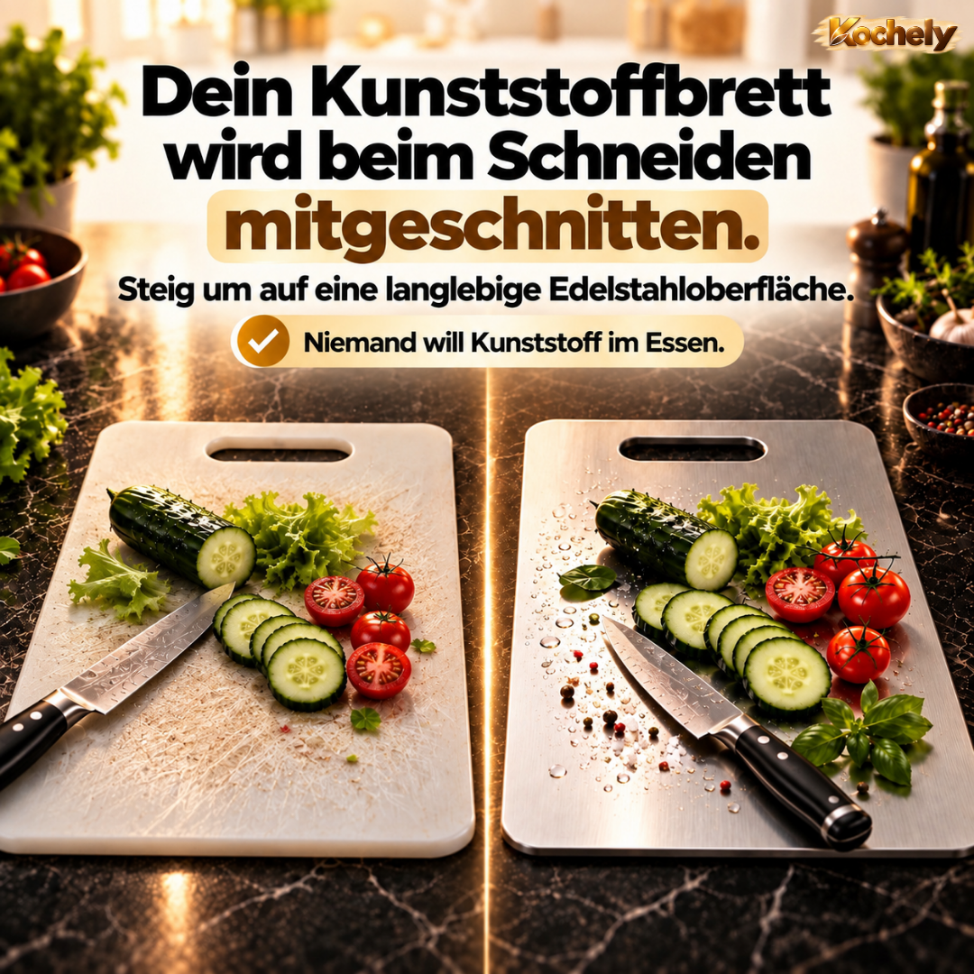 Edelstahl Schneidebrett – Hygienisch & Spülmaschinengeeignet
