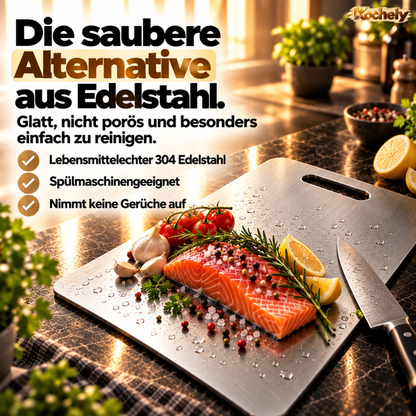 Edelstahl Schneidebrett – Hygienisch & Spülmaschinengeeignet