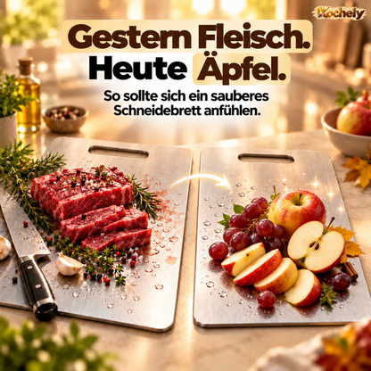 Edelstahl Schneidebrett – Hygienisch & Spülmaschinengeeignet
