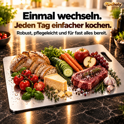 Edelstahl Schneidebrett – Hygienisch & Spülmaschinengeeignet