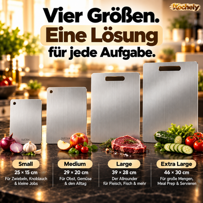 Edelstahl Schneidebrett – Hygienisch & Spülmaschinengeeignet