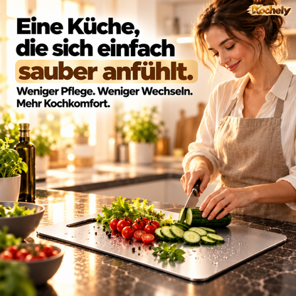 Edelstahl Schneidebrett – Hygienisch & Spülmaschinengeeignet