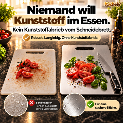 Edelstahl Schneidebrett – Hygienisch & Spülmaschinengeeignet