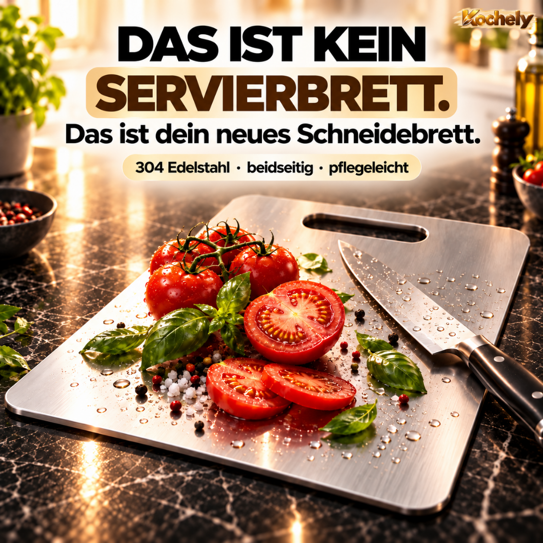 Edelstahl Schneidebrett – Hygienisch & Spülmaschinengeeignet