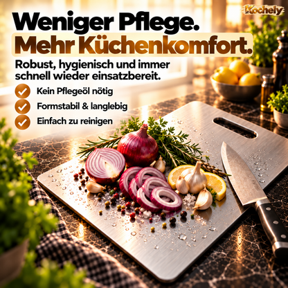 Edelstahl Schneidebrett – Hygienisch & Spülmaschinengeeignet