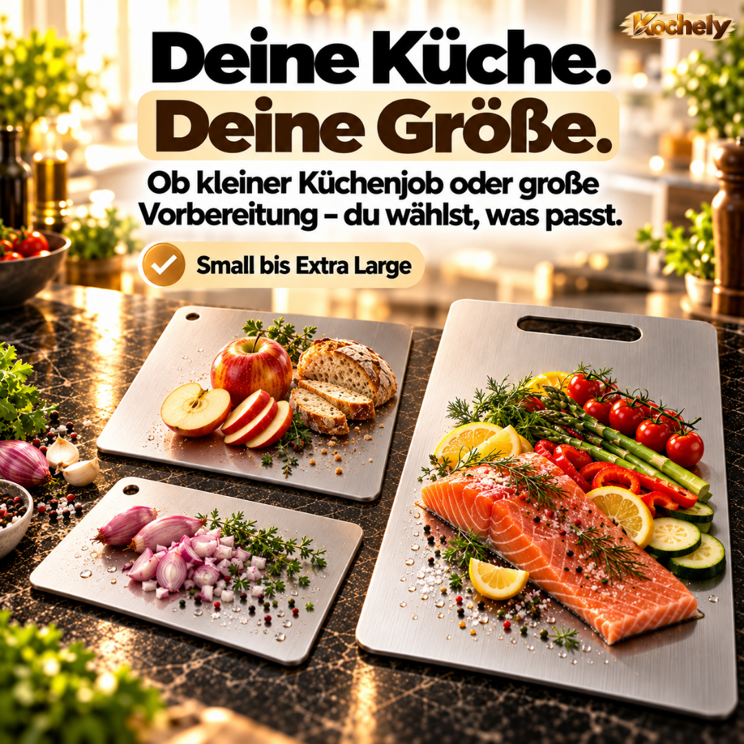 Edelstahl Schneidebrett – Hygienisch & Spülmaschinengeeignet