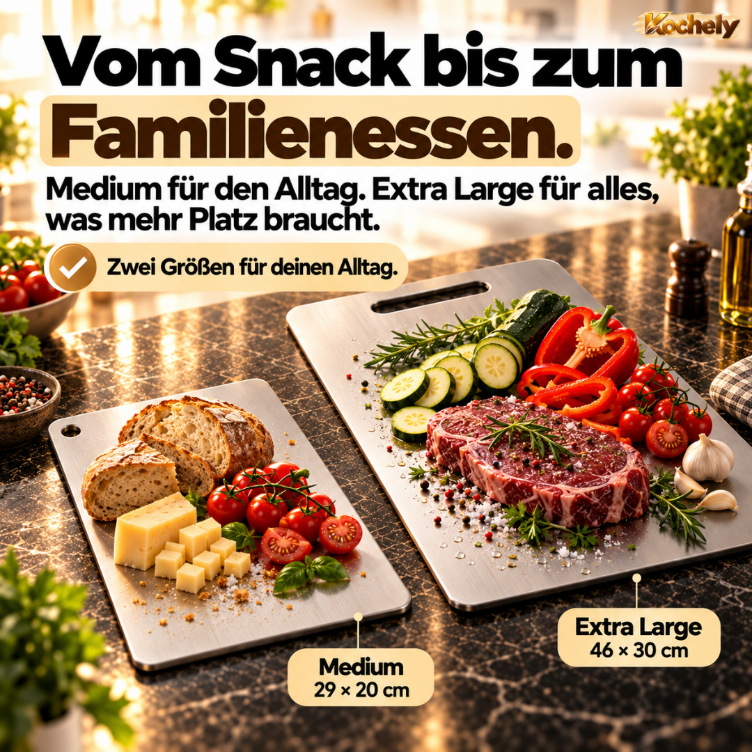 Edelstahl Schneidebrett – Hygienisch & Spülmaschinengeeignet