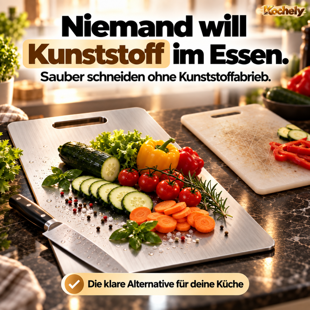 Edelstahl Schneidebrett – Hygienisch & Spülmaschinengeeignet