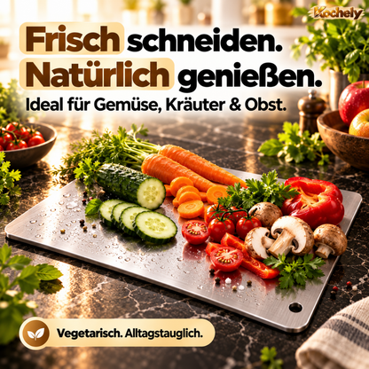 Edelstahl Schneidebrett – Hygienisch & Spülmaschinengeeignet
