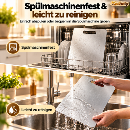 Edelstahl Schneidebrett – Hygienisch & Spülmaschinengeeignet