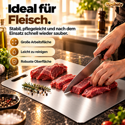 Edelstahl Schneidebrett – Hygienisch & Spülmaschinengeeignet