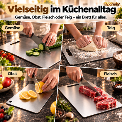 Edelstahl Schneidebrett – Hygienisch & Spülmaschinengeeignet