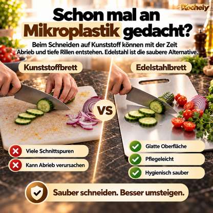 Edelstahl Schneidebrett – Hygienisch & Spülmaschinengeeignet