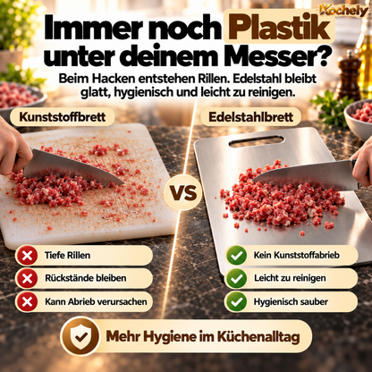 Edelstahl Schneidebrett – Hygienisch & Spülmaschinengeeignet
