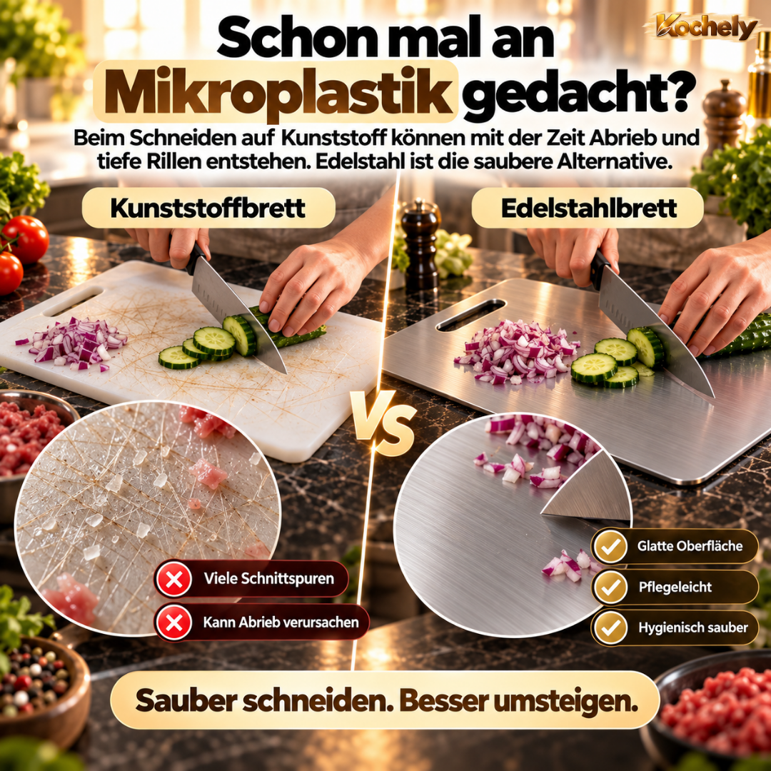 Edelstahl Schneidebrett – Hygienisch & Spülmaschinengeeignet