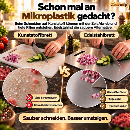 Edelstahl Schneidebrett – Hygienisch & Spülmaschinengeeignet